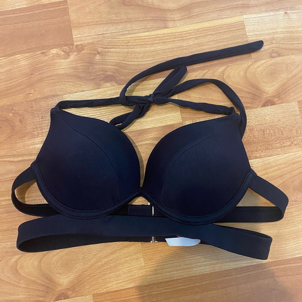 Victoria Secret bombshell black strappy swimsuit